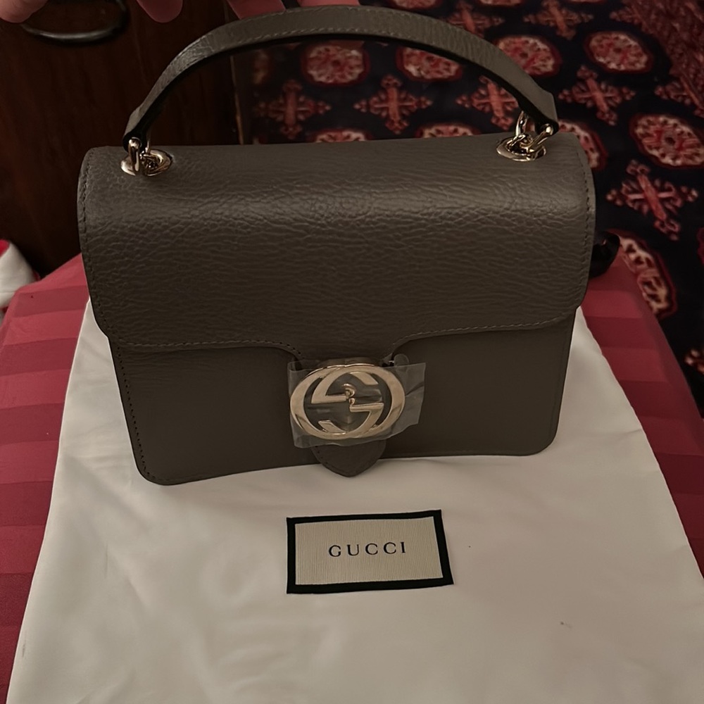 NWT Interlocking GUCCI GREY BAG - Picture 4 of 9